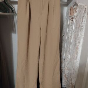 HALARA Women's Beige Wide-Leg Pants